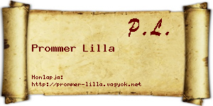 Prommer Lilla névjegykártya
